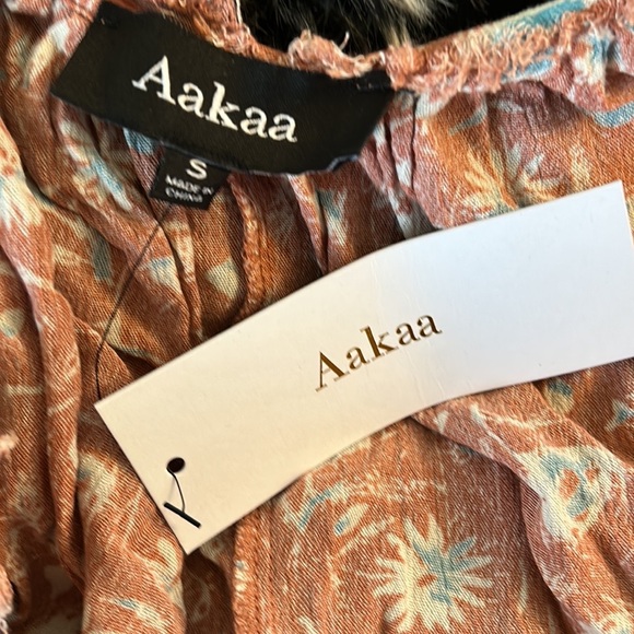 NWT Aakaa Floral Tie Waist Tassel Wide Leg Cropped Jumpsuit - S - Picture 13 of 16